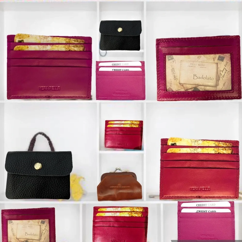 Slimline Vera Pelle “Genuine Leather” Credit Card Holder NWOT